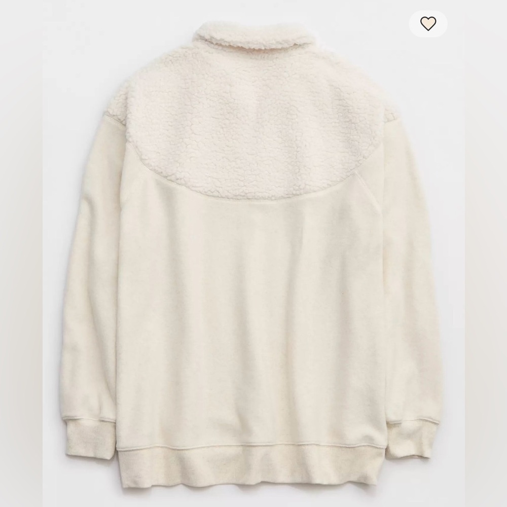 Aerie Hometown Holiday Quarter Zip Fleece Sherpa Sweatshirt Womens Size XXS - Picture 4 of 12